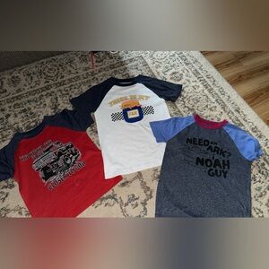 Lightly Flawed 3PACK of Upcycled custom tees! Boys Cat&Cat size 6/7, AS IS.
